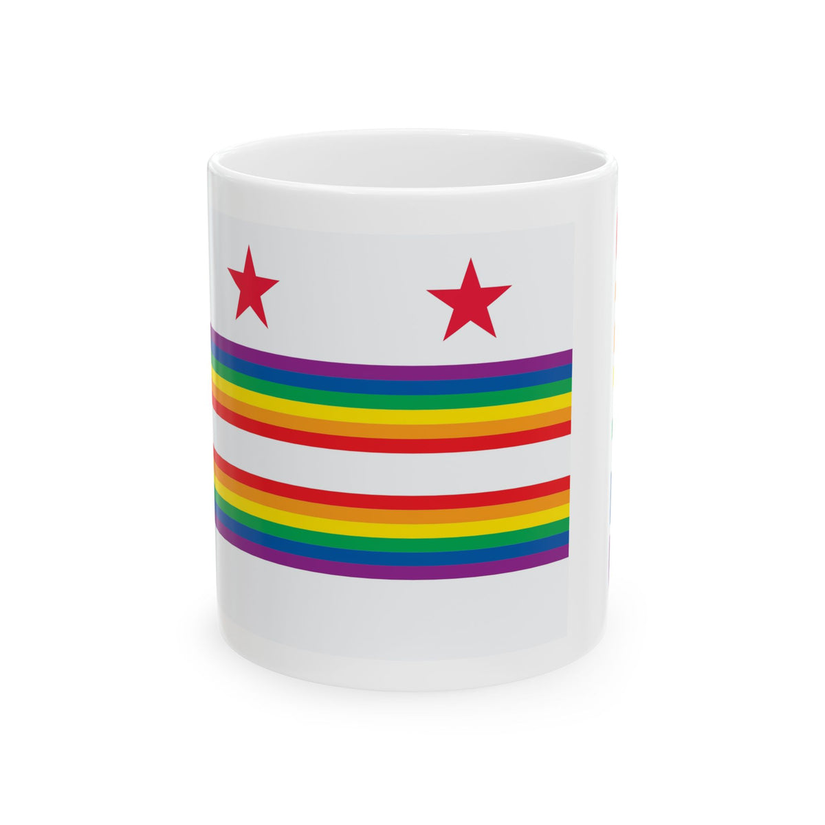 Washington, D.C. Rainbow Pride Flag "UNITED" Ceramic Mug