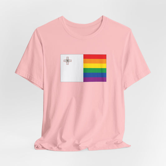 Malta Rainbow Pride Flag T-shirt, Several Color Options