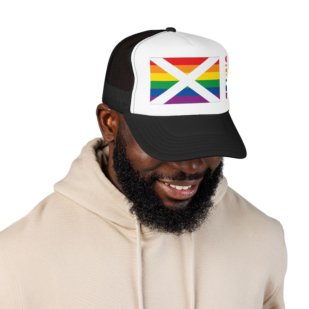 Alabama Rainbow Pride Flag "UNITED" Printed Foam Trucker Hat, Several Color Options