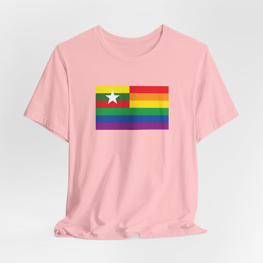 Myanmar Rainbow Pride Flag T-shirt, Several Color Options
