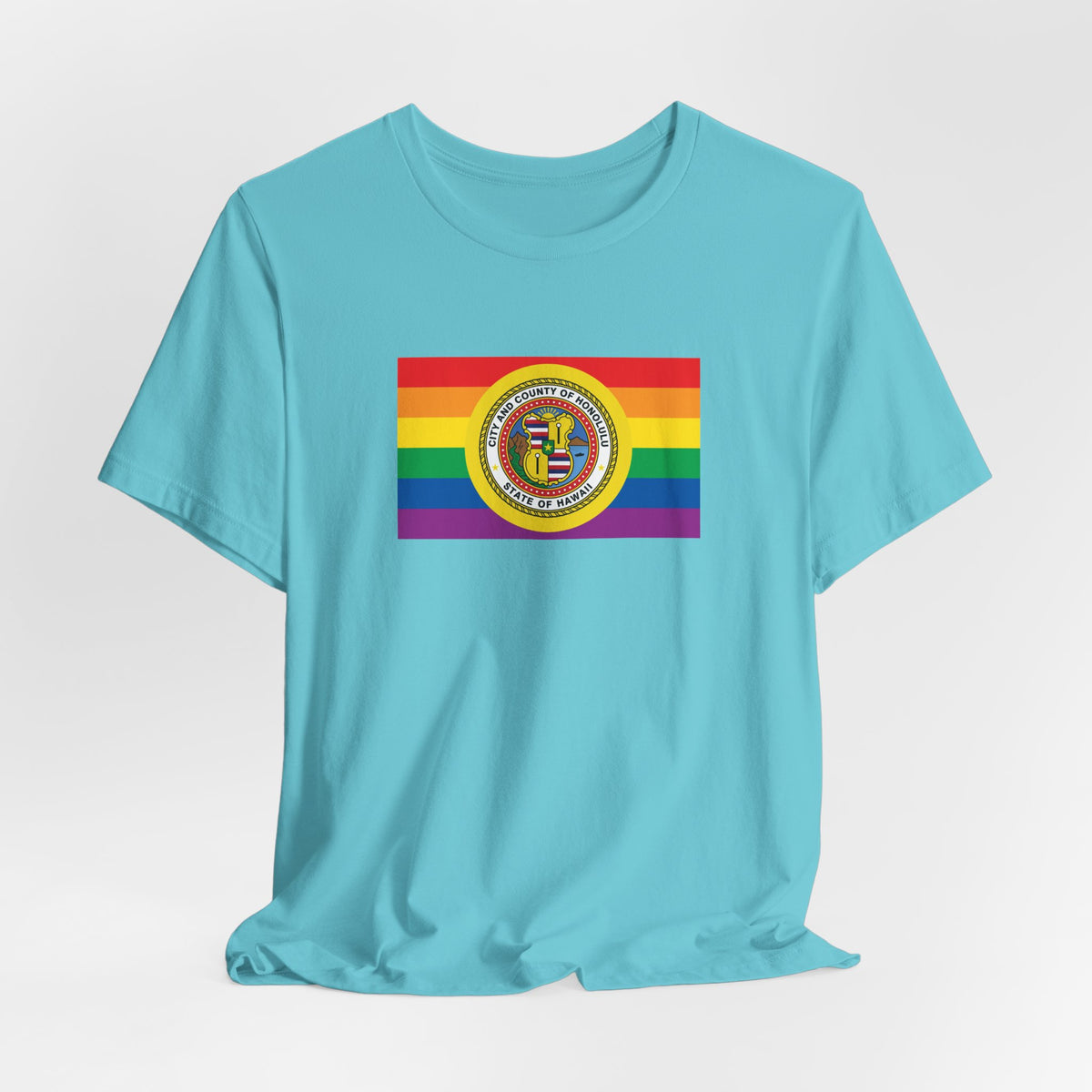 Honolulu, Hawaii Rainbow Pride Flag T-shirt, Several Color Options