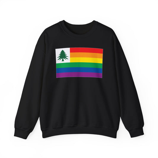 New England Rainbow Pride Flag Unisex Crewneck Sweatshirt, White, Black or Light Pink