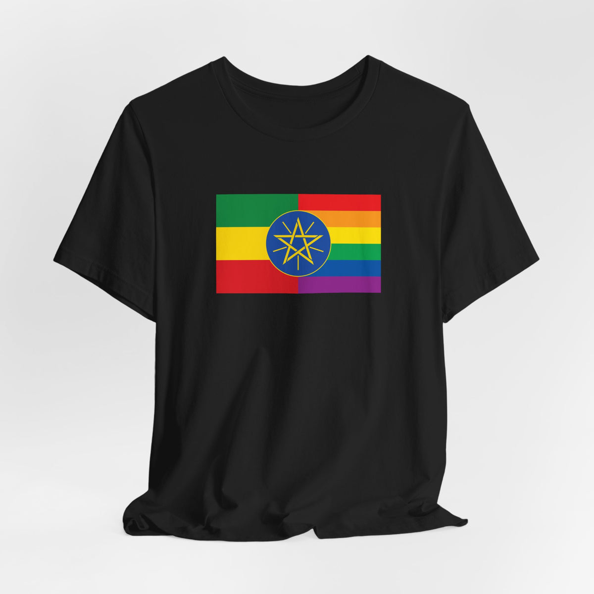 Ethiopia Rainbow Pride Flag T-shirt, Several Color Options
