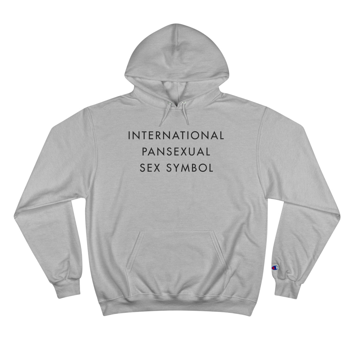 International Pansexual Sex Symbol Hoodie (Champion®) - White and Light Steel with Black Deco