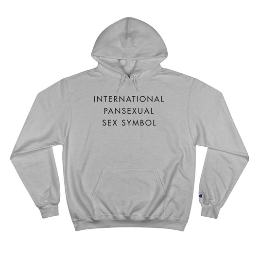 International Pansexual Sex Symbol Hoodie (Champion®) - White and Light Steel with Black Deco