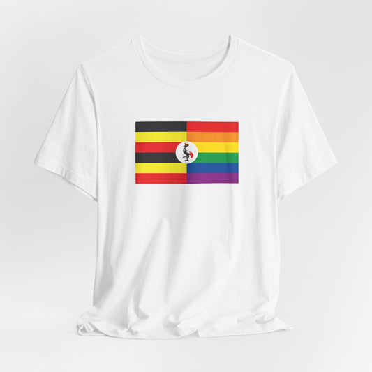 Uganda Rainbow Pride Flag T-shirt, Several Color Options
