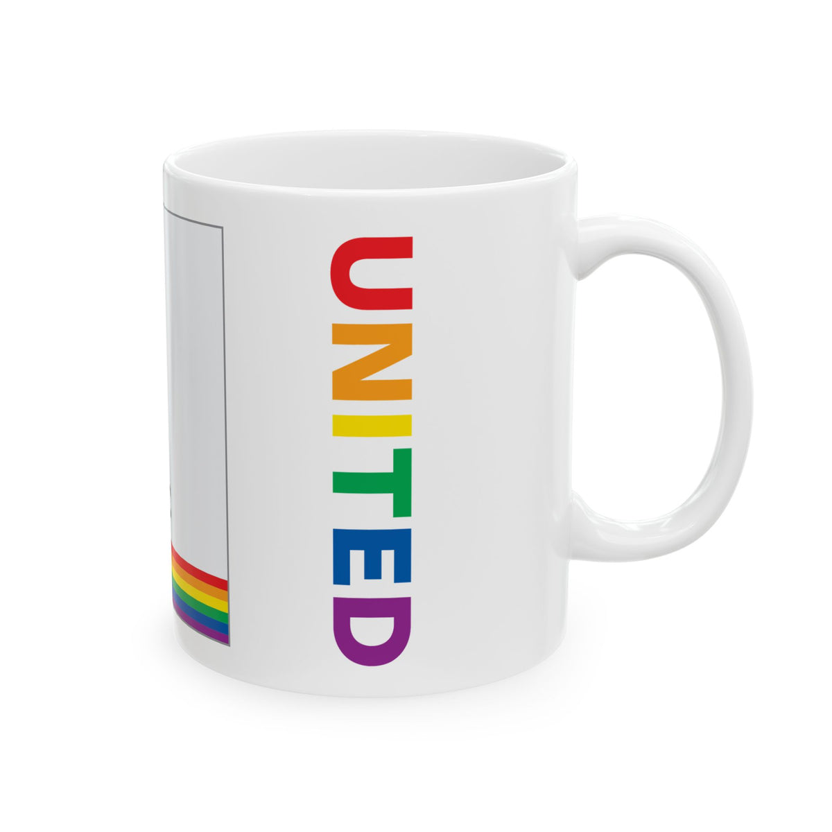 California Rainbow Pride Flag "UNITED" Ceramic Mug