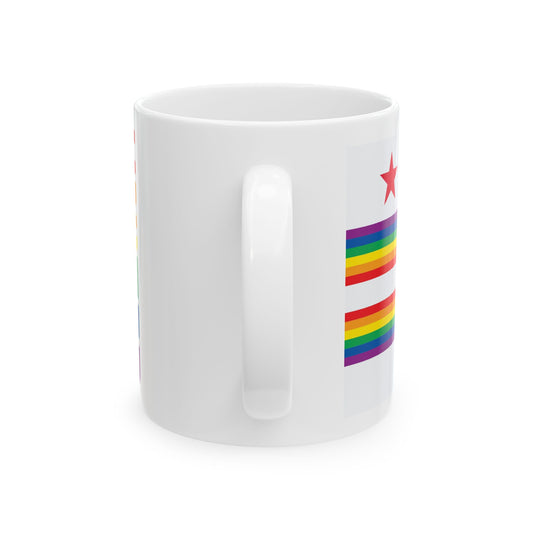 Washington, D.C. Rainbow Pride Flag "UNITED" Ceramic Mug