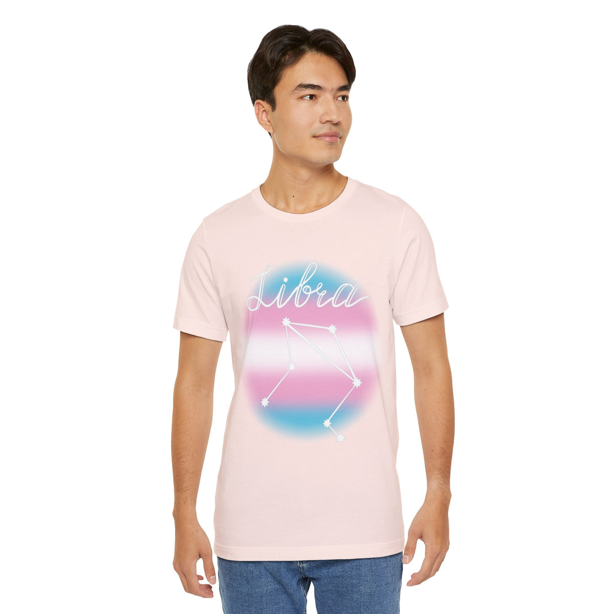 Libra Constellation T-shirt, Astrology, Transgender Pride Flag
