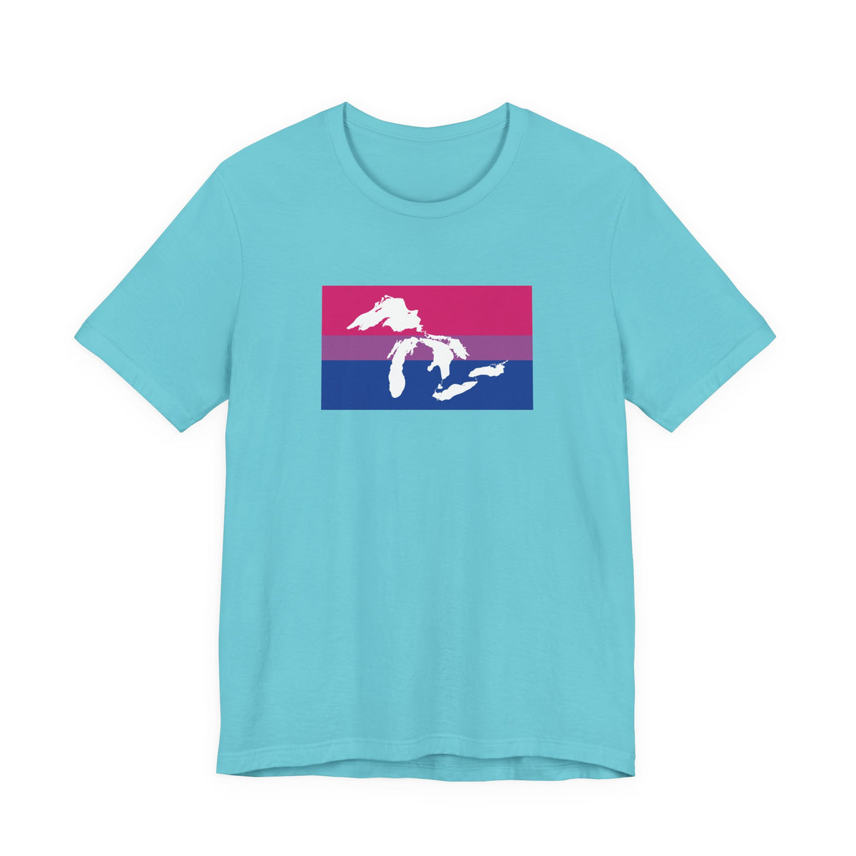 Great Lakes Region Bisexual Pride Flag T-shirt, Several Color Options