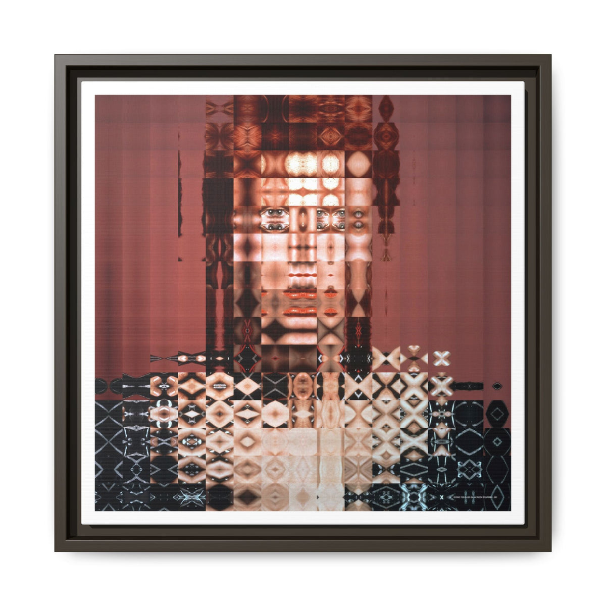 Iconic 70s Alien Glam Rock Starman Abstract Portrait Collage Art, Matte Canvas, Framed (Multi-color options)