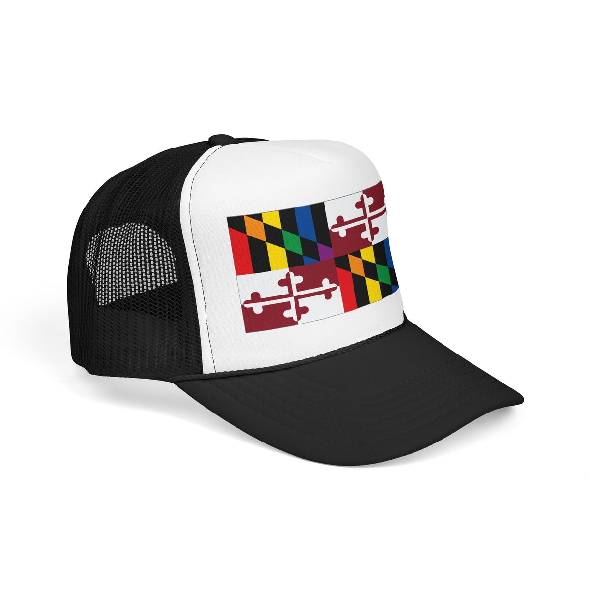 Maryland Rainbow Pride Flag "UNITED" Printed Foam Trucker Hat, Several Color Options