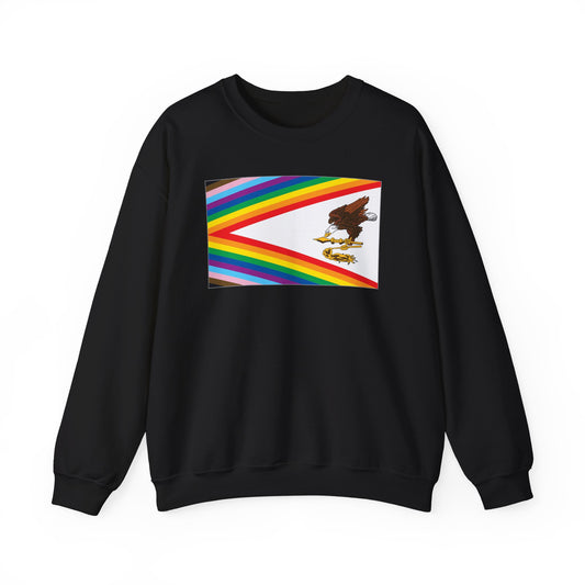 American Samoa Rainbow Pride Flag Unisex Crewneck Sweatshirt, White, Black or Light Pink