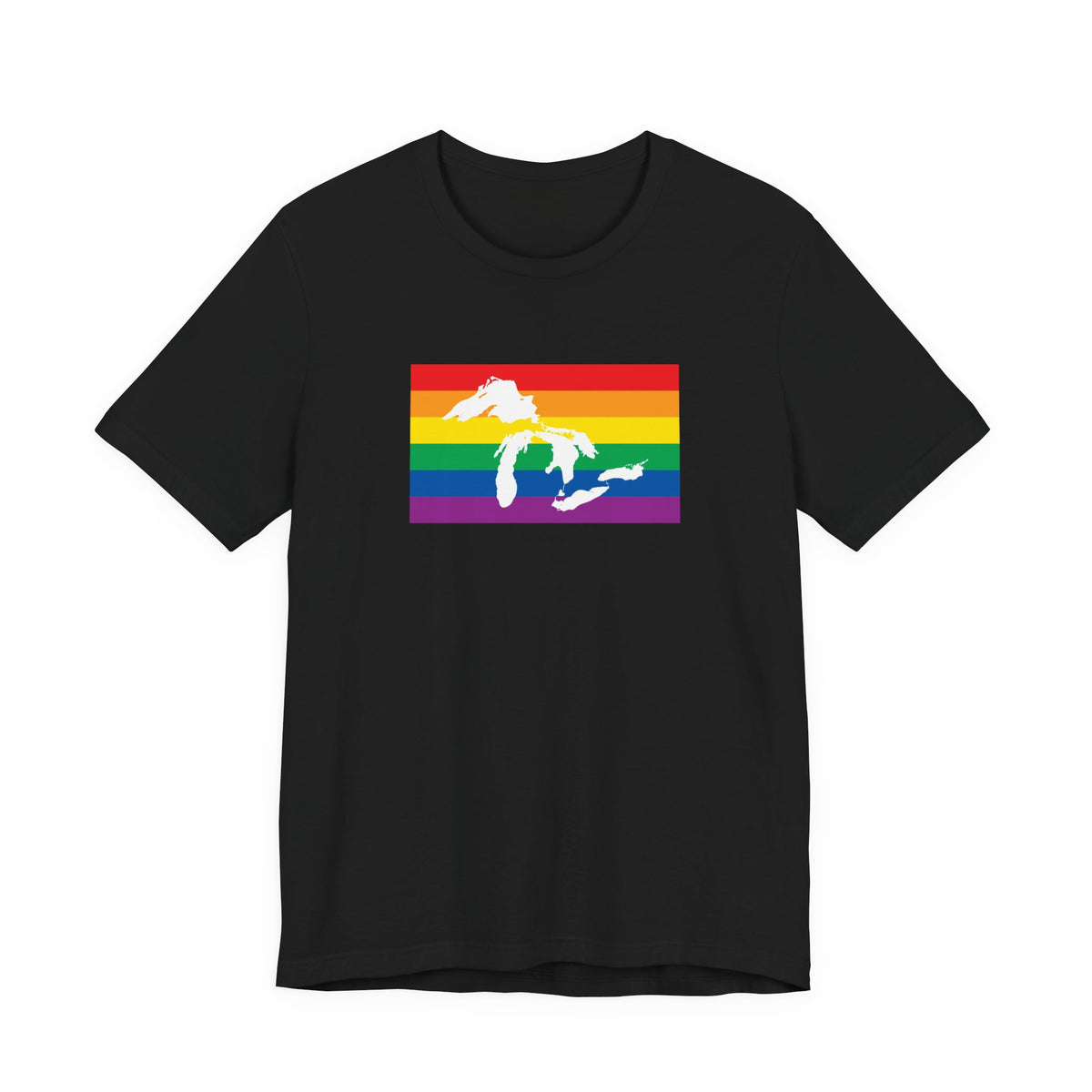 Great Lakes Region Rainbow Pride Flag T-shirt, Several Color Options