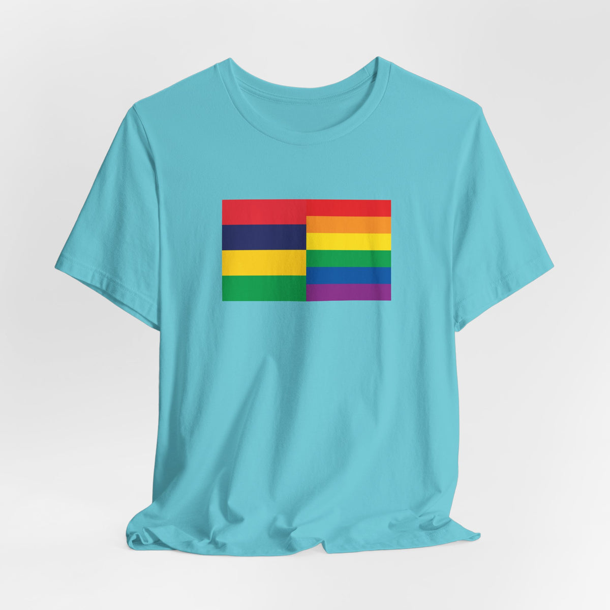 Mauritius Rainbow Pride Flag T-shirt, Several Color Options