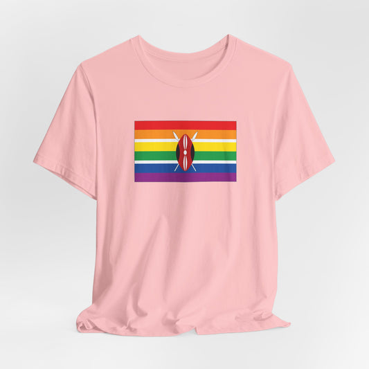 Kenya Rainbow Pride Flag T-shirt, Several Color Options