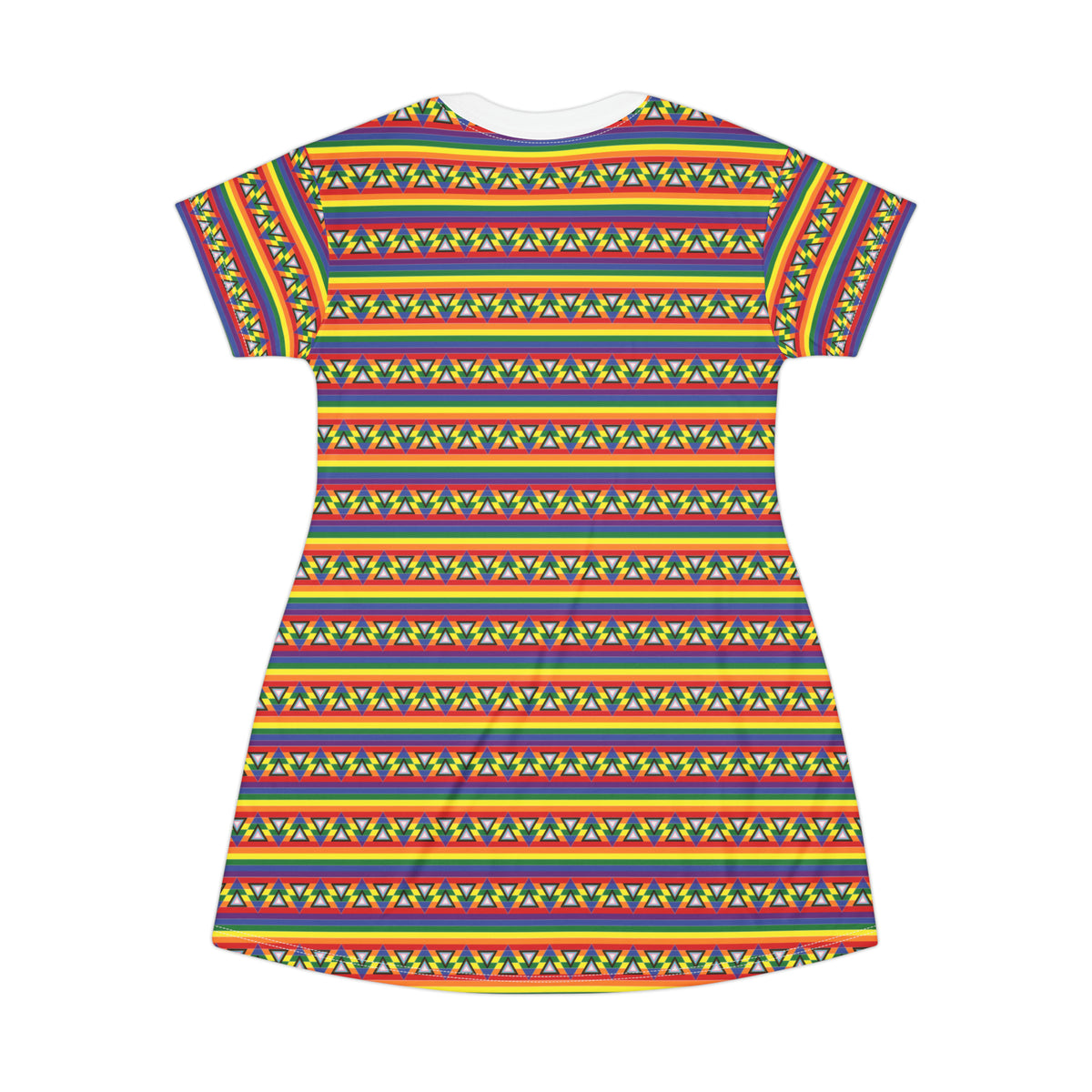 Progress Pride T-Shirt Dress - triangle arrow pattern deco