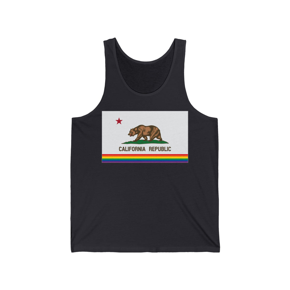 California Rainbow Pride Flag Jersey Tank