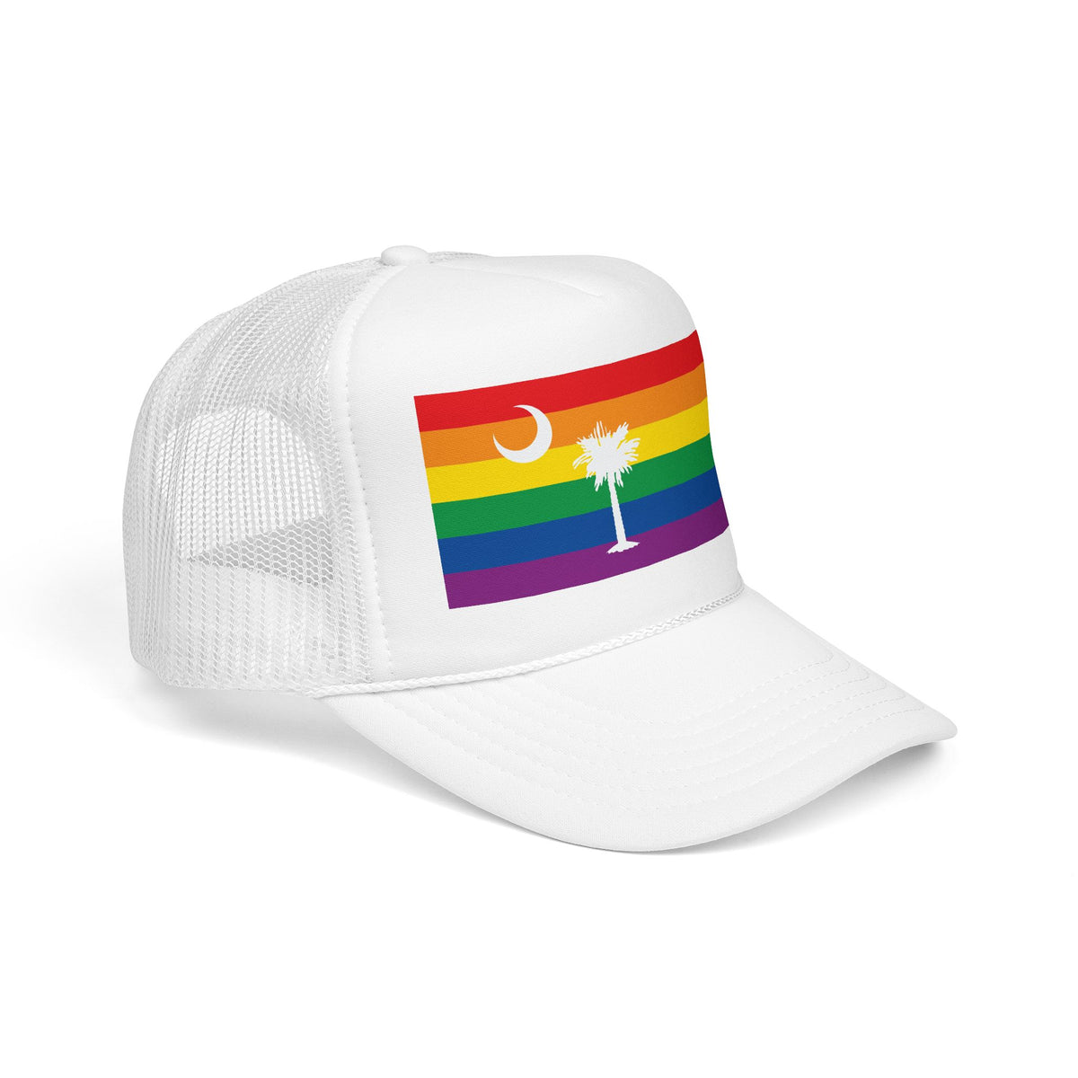 South Carolina Rainbow Pride Flag "UNITED" Printed Foam Trucker Hat, Several Color Options