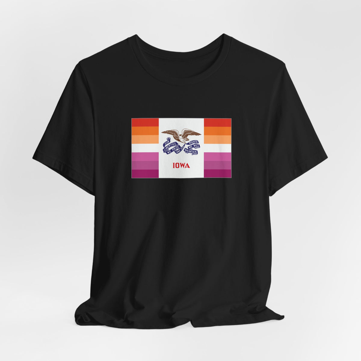 Iowa Lesbian Pride Flag T-shirt, Several Color Options