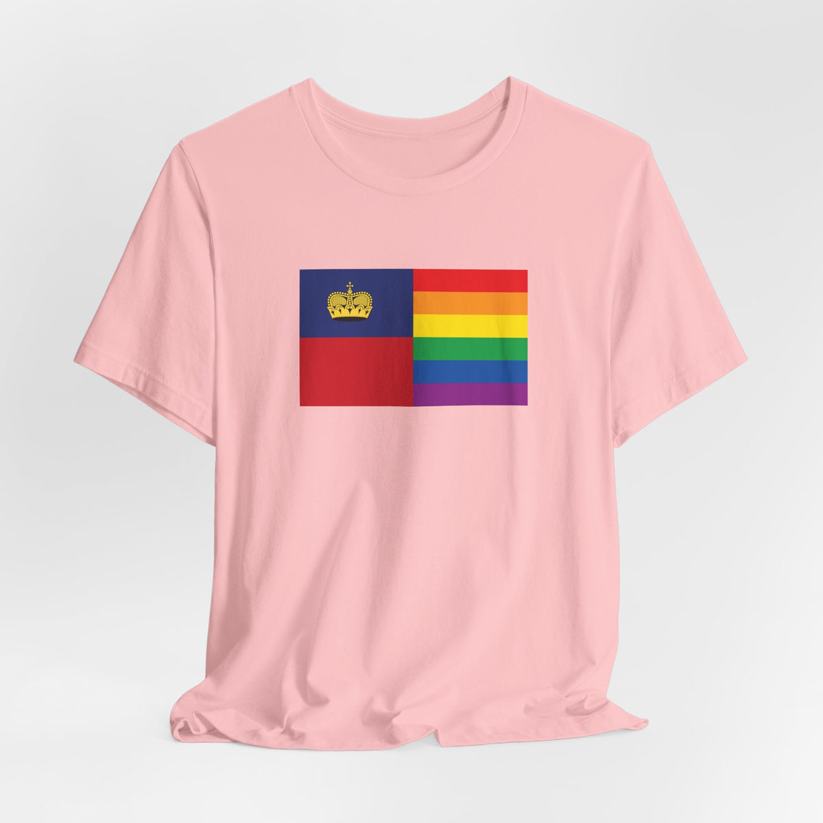 Liechtenstein Rainbow Pride Flag T-shirt, Several Color Options