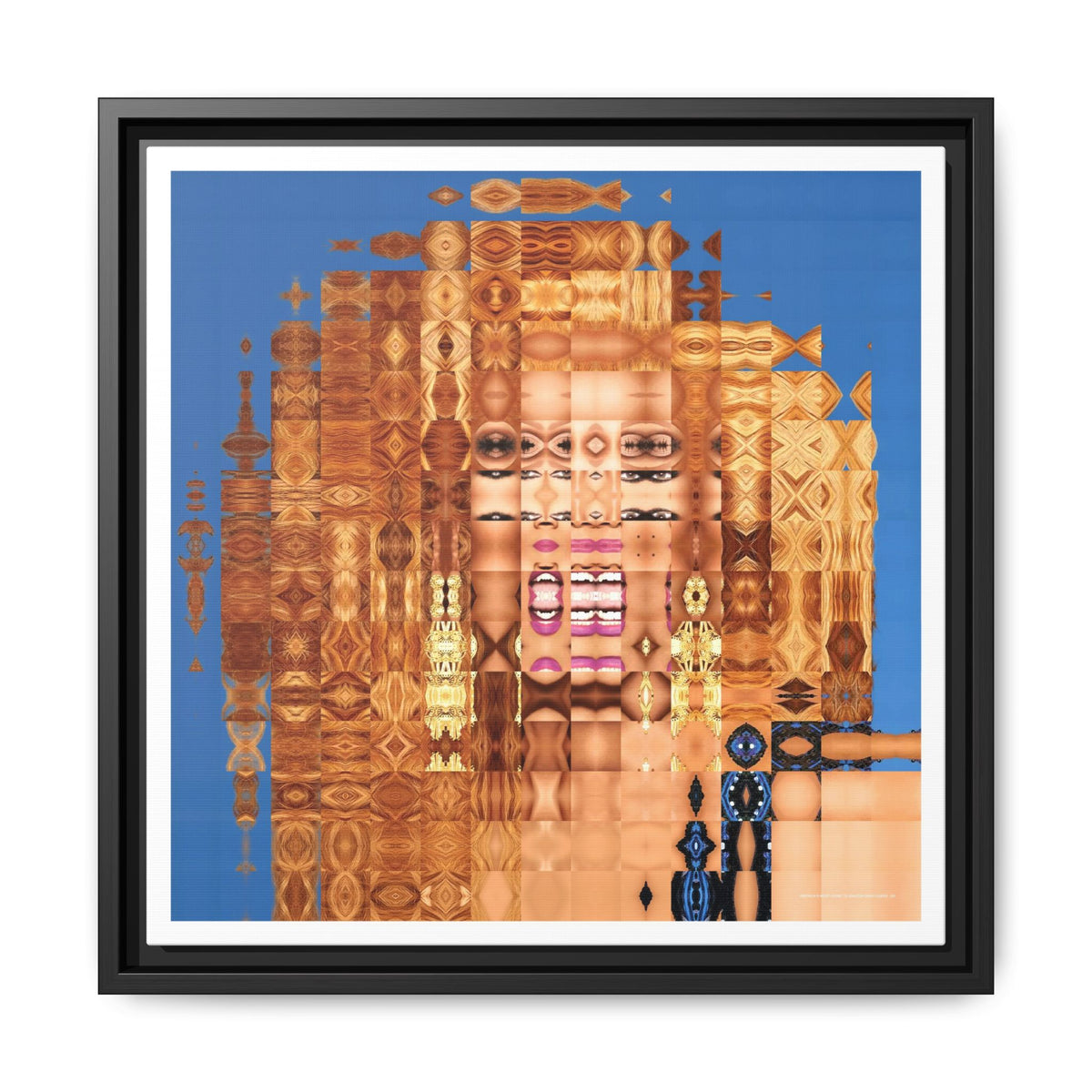 America's Most Iconic Glamazon Drag Queen Abstract Portrait Collage Art, Matte Canvas, Framed (Multi-color options)