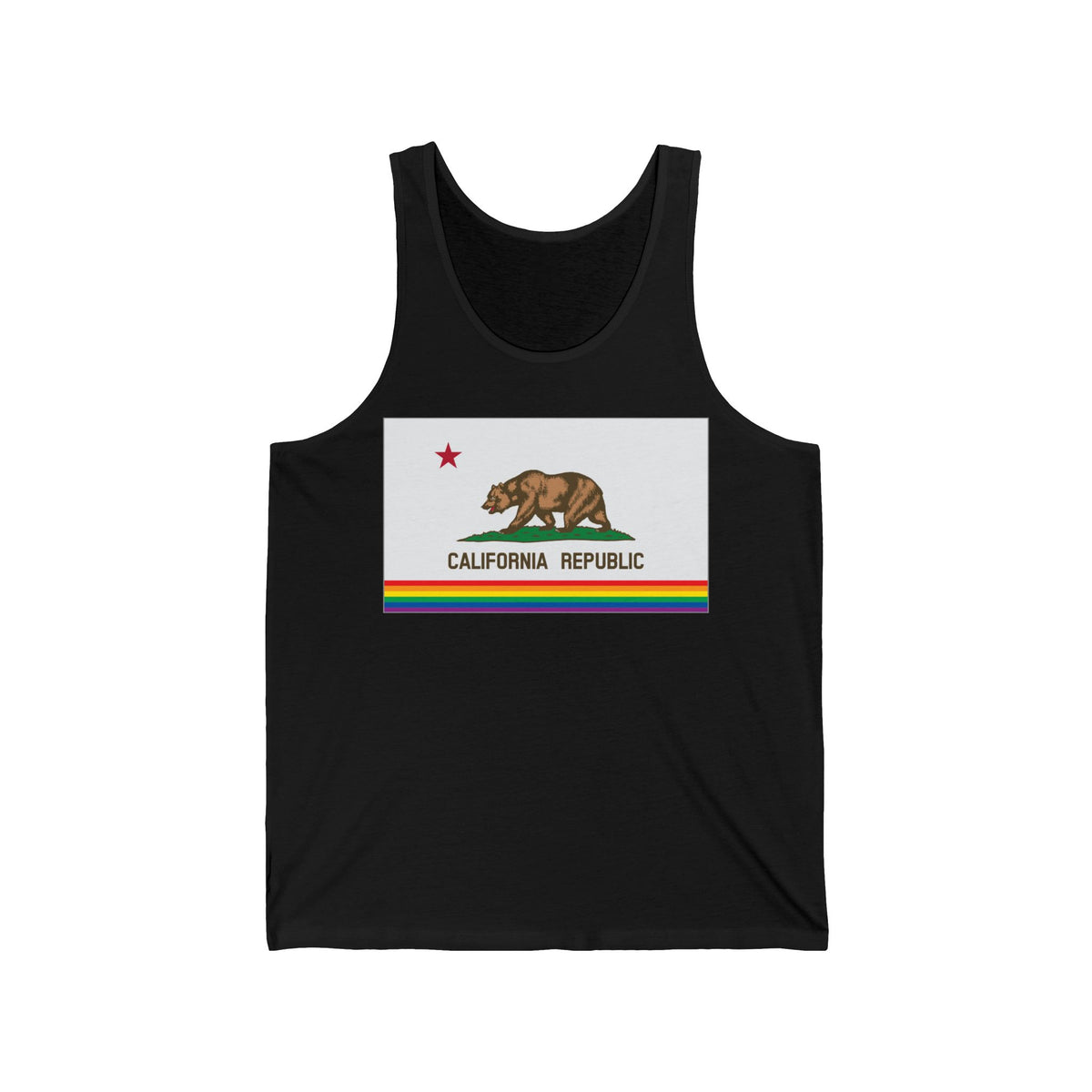 California Rainbow Pride Flag Jersey Tank