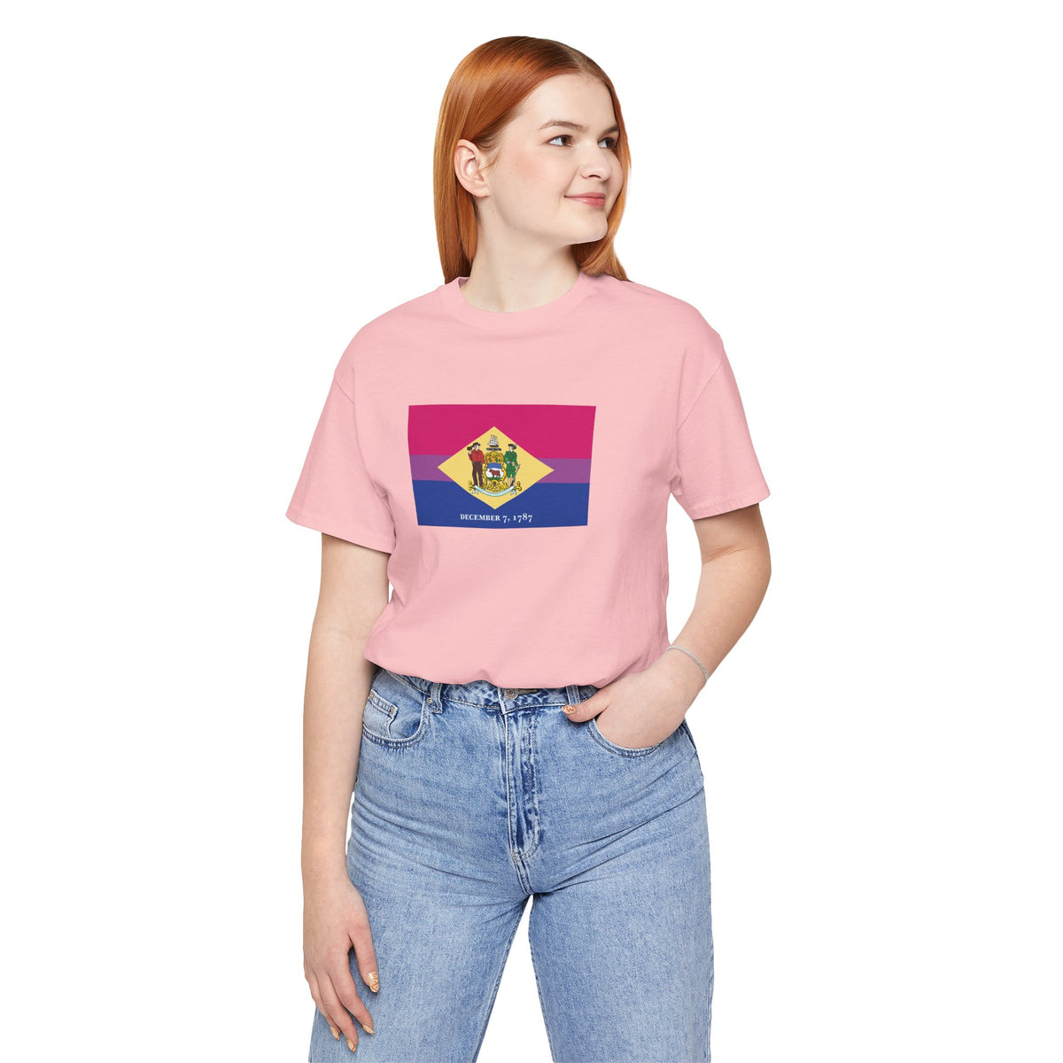 Delaware Bisexual Pride Flag T-shirt, Several Color Options