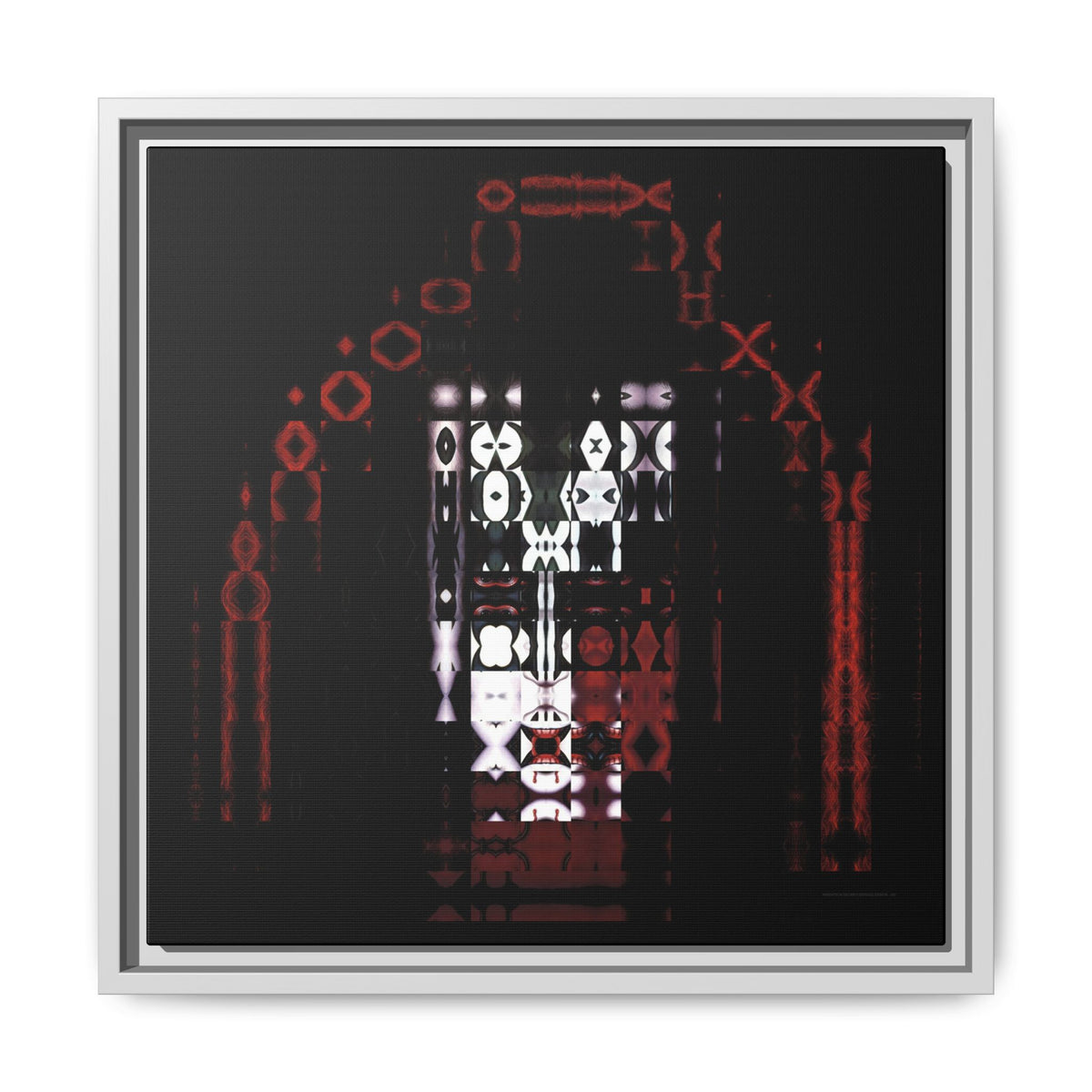 Knights In Satan's Service, Demon Abstract Portrait Collage Art, Matte Canvas, Framed (Multi-color options)
