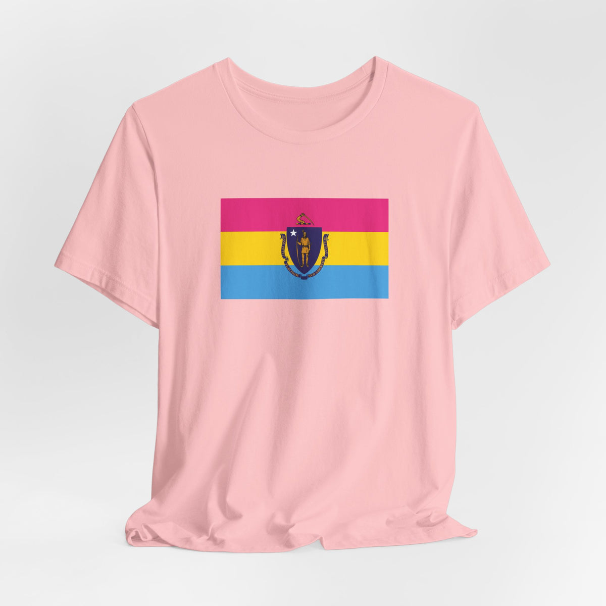 Massachusetts Pansexual Pride Flag T-shirt, Several Color Options