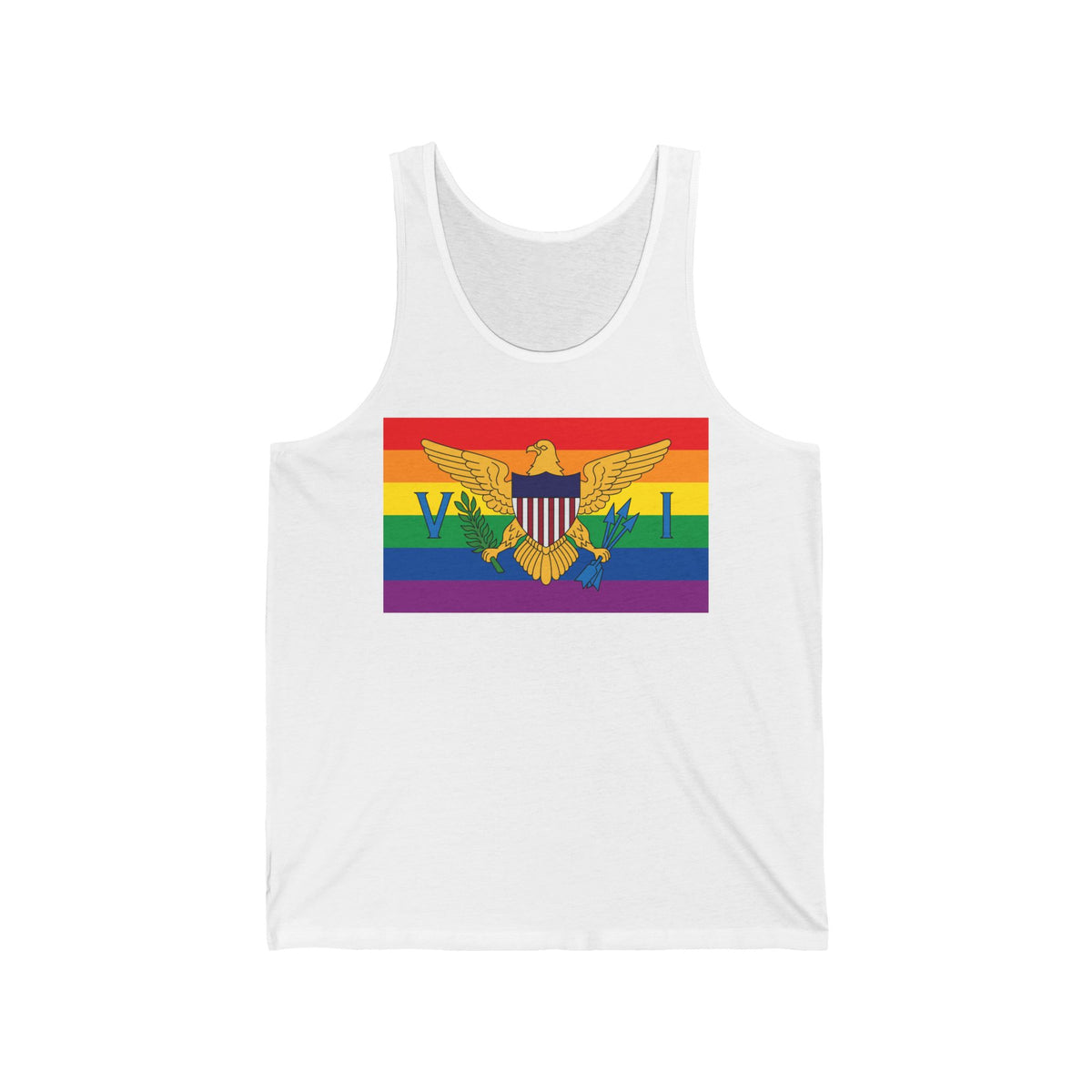 U.S. Virgin Islands Rainbow Pride Flag Jersey Tank