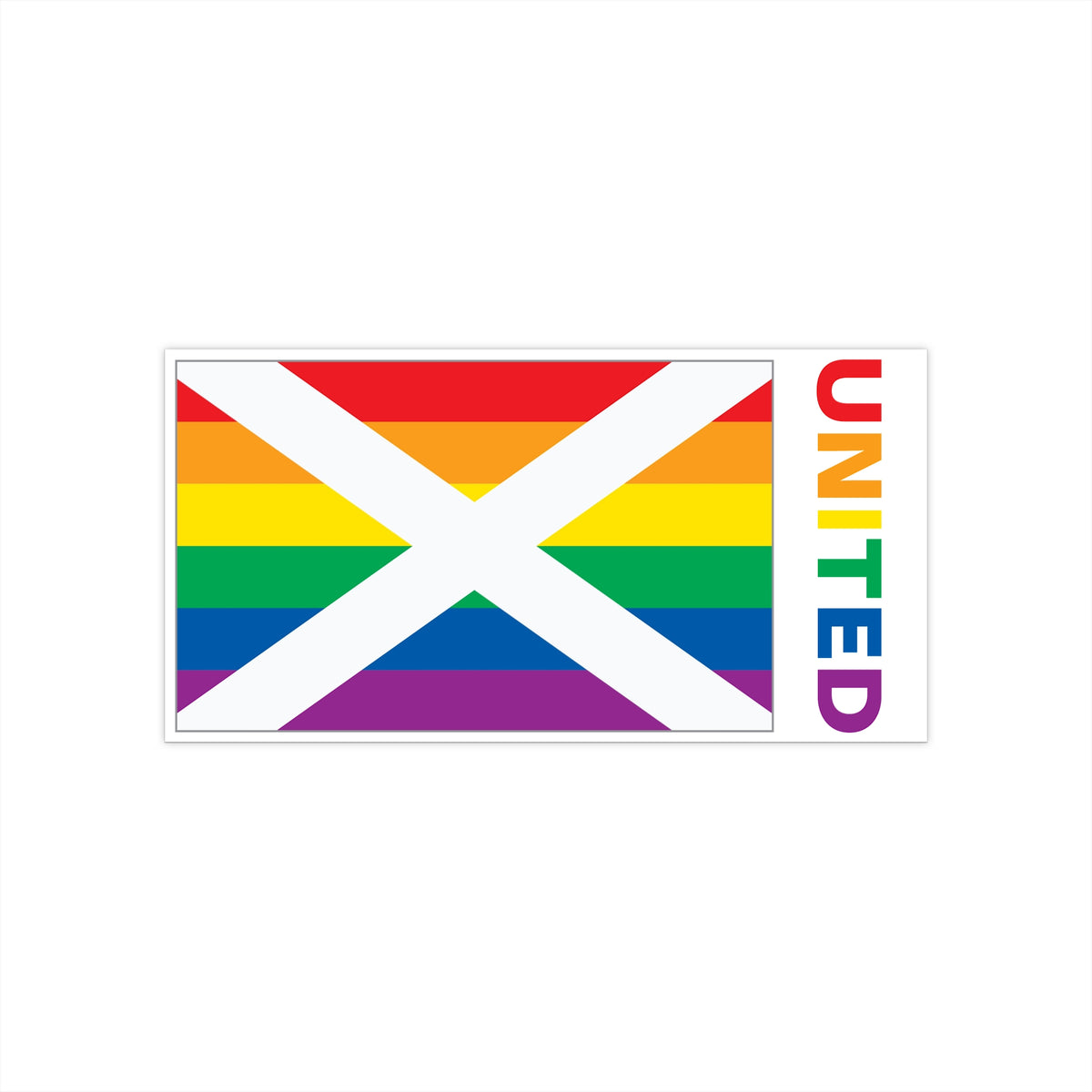 Alabama Rainbow Pride Flag "UNITED" Bumper Sticker