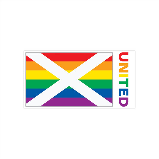 Alabama Rainbow Pride Flag "UNITED" Bumper Sticker
