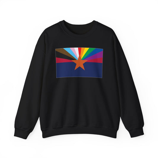 Arizona Rainbow Pride Flag Unisex Crewneck Sweatshirt, White, Black or Light Pink
