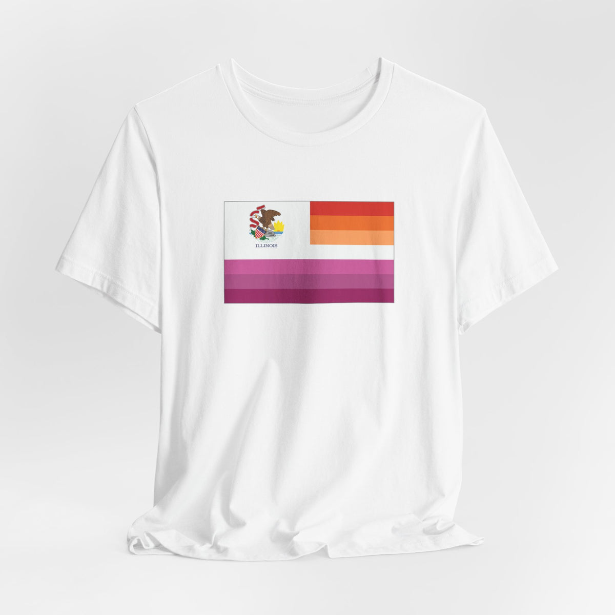 Illinois Lesbian Pride Flag T-shirt, Several Color Options