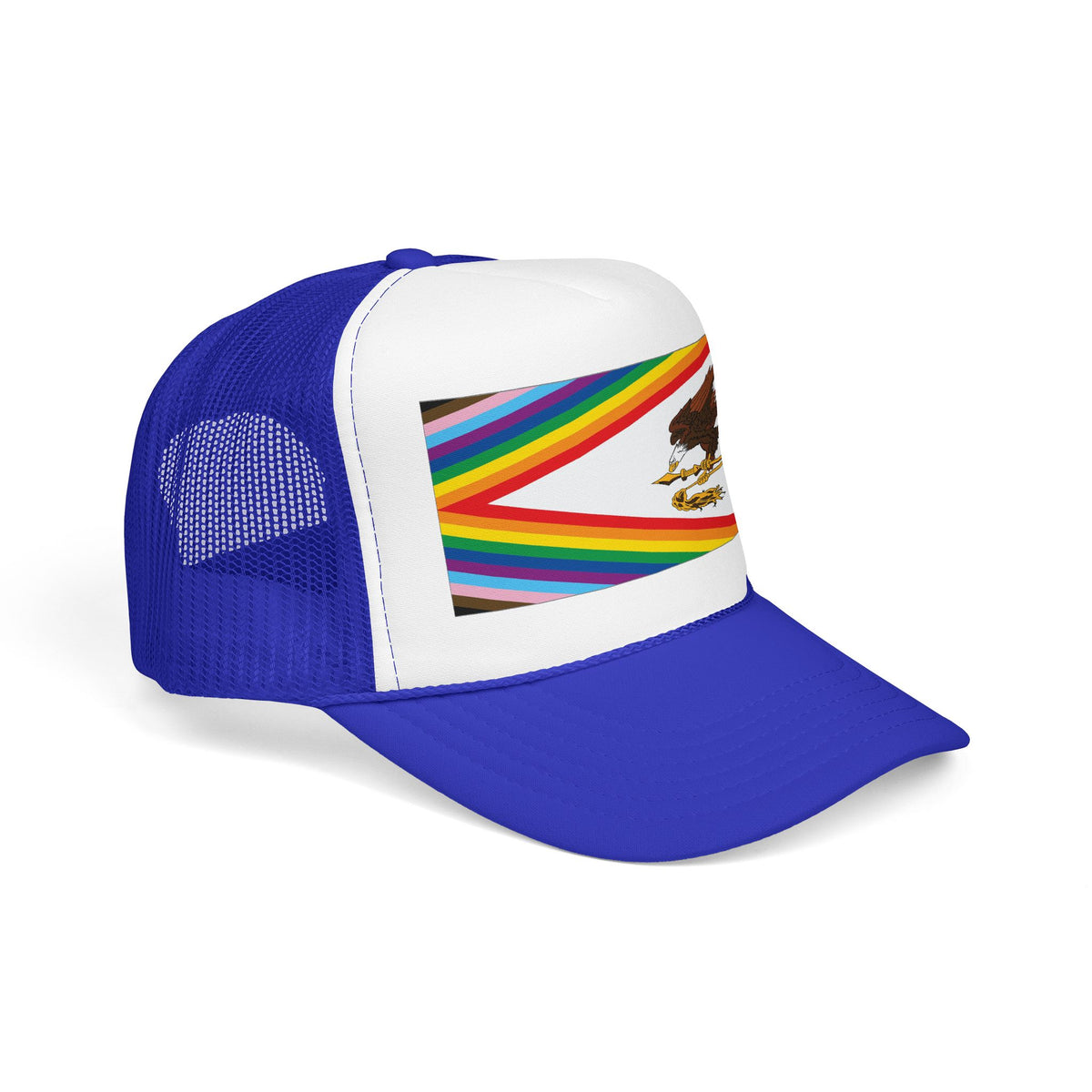 American Samoa Rainbow Pride Flag "UNITED" Printed Foam Trucker Hat, Several Color Options