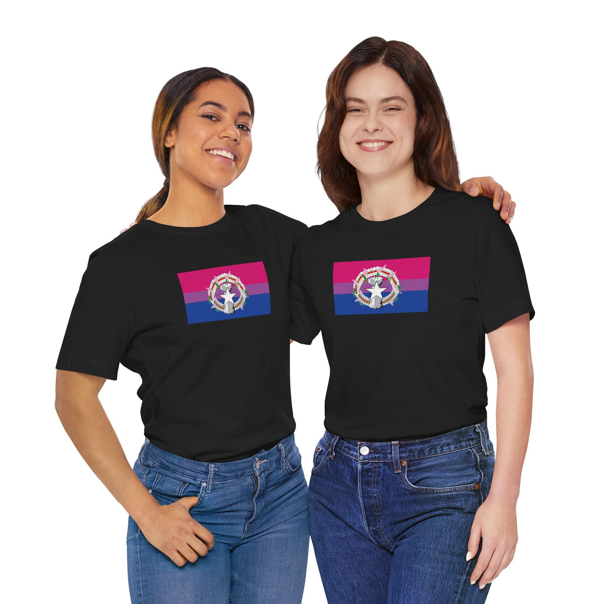 Northern Mariana Islands Bisexual Pride Flag T-shirt, Several Color Options