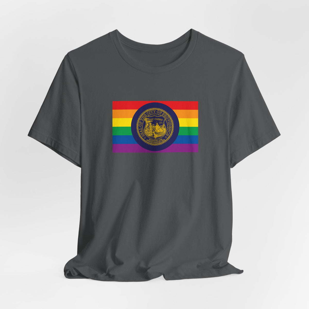 Providence, Rhode Island Rainbow Pride Flag T-shirt, Several Color Options