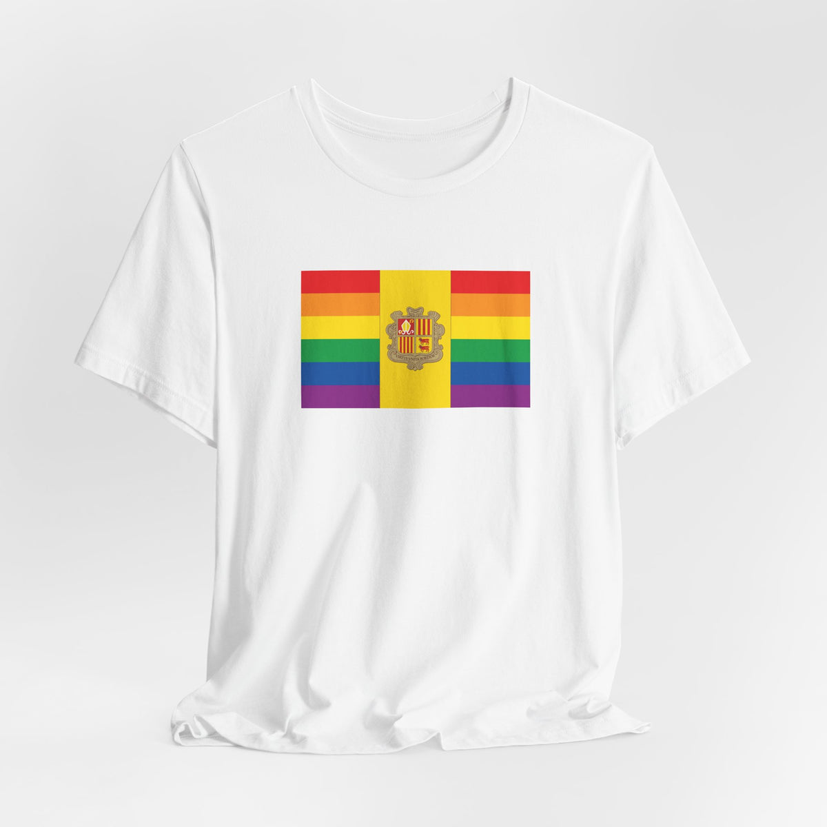 Andorra Rainbow Pride Flag T-shirt, Several Color Options