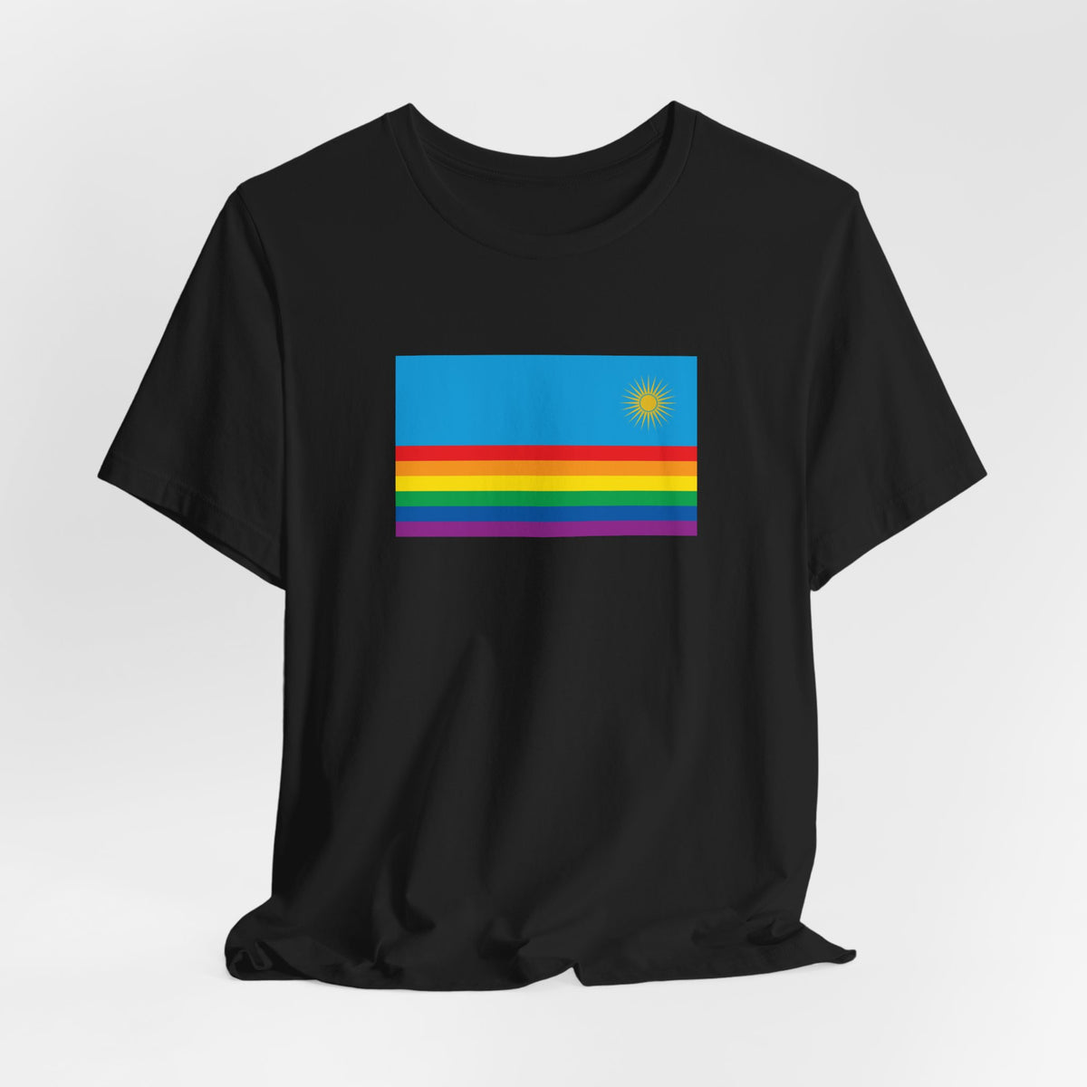Rwanda Rainbow Pride Flag T-shirt, Several Color Options