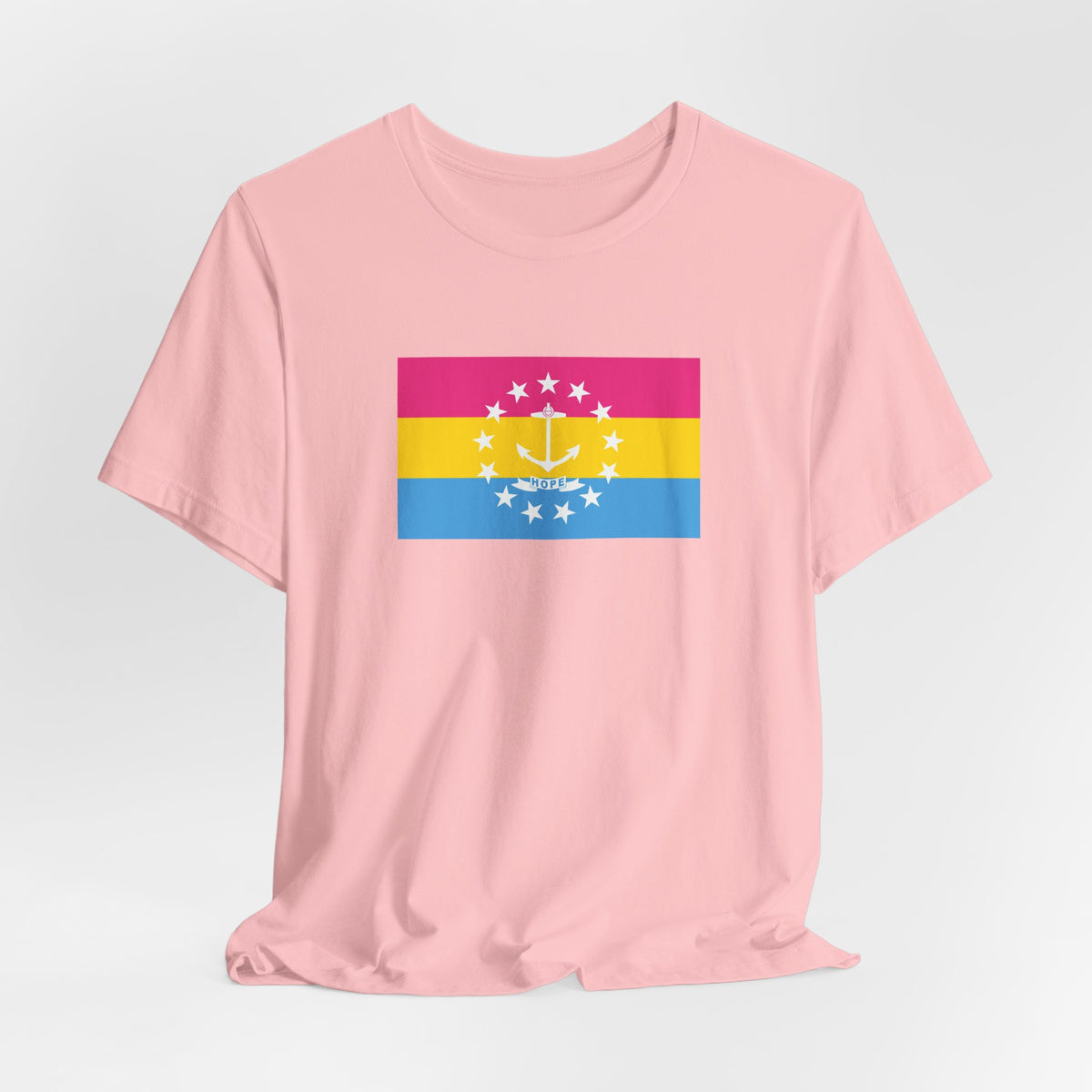 Rhode Island Pansexual Pride Flag T-shirt, Several Color Options