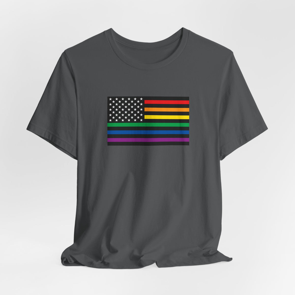 USA Old Glory Stars n Stripes Rainbow and Black Pride Flag T-shirt, Several Color Options