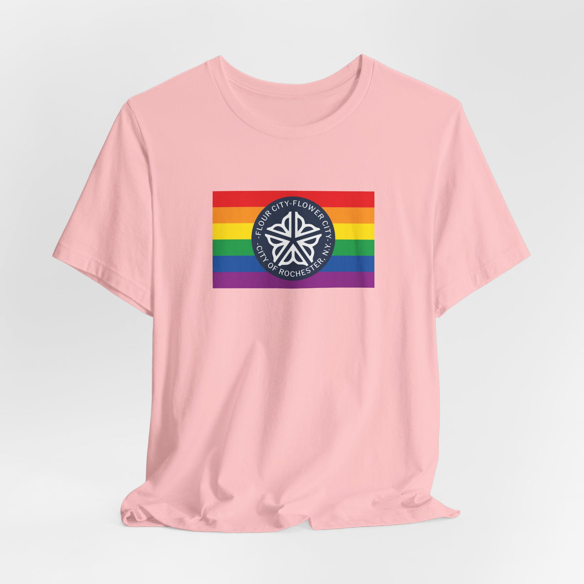 Rochester, New York Rainbow Pride Flag T-shirt, Several Color Options
