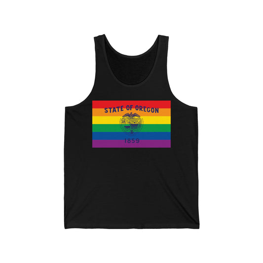 Oregon Rainbow Pride Flag Jersey Tank