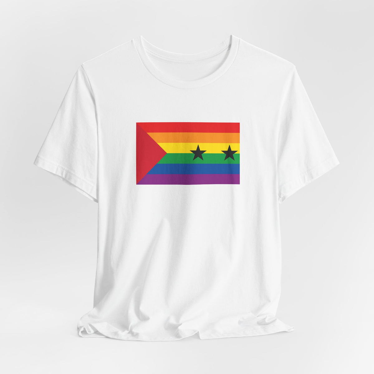 Sao Tome and Principe Rainbow Pride Flag T-shirt, Several Color Options
