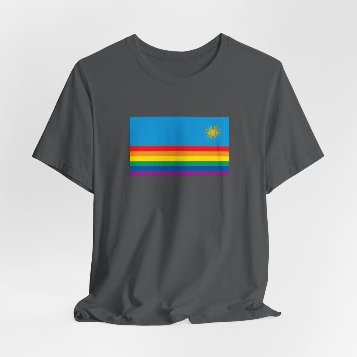 Rwanda Rainbow Pride Flag T-shirt, Several Color Options