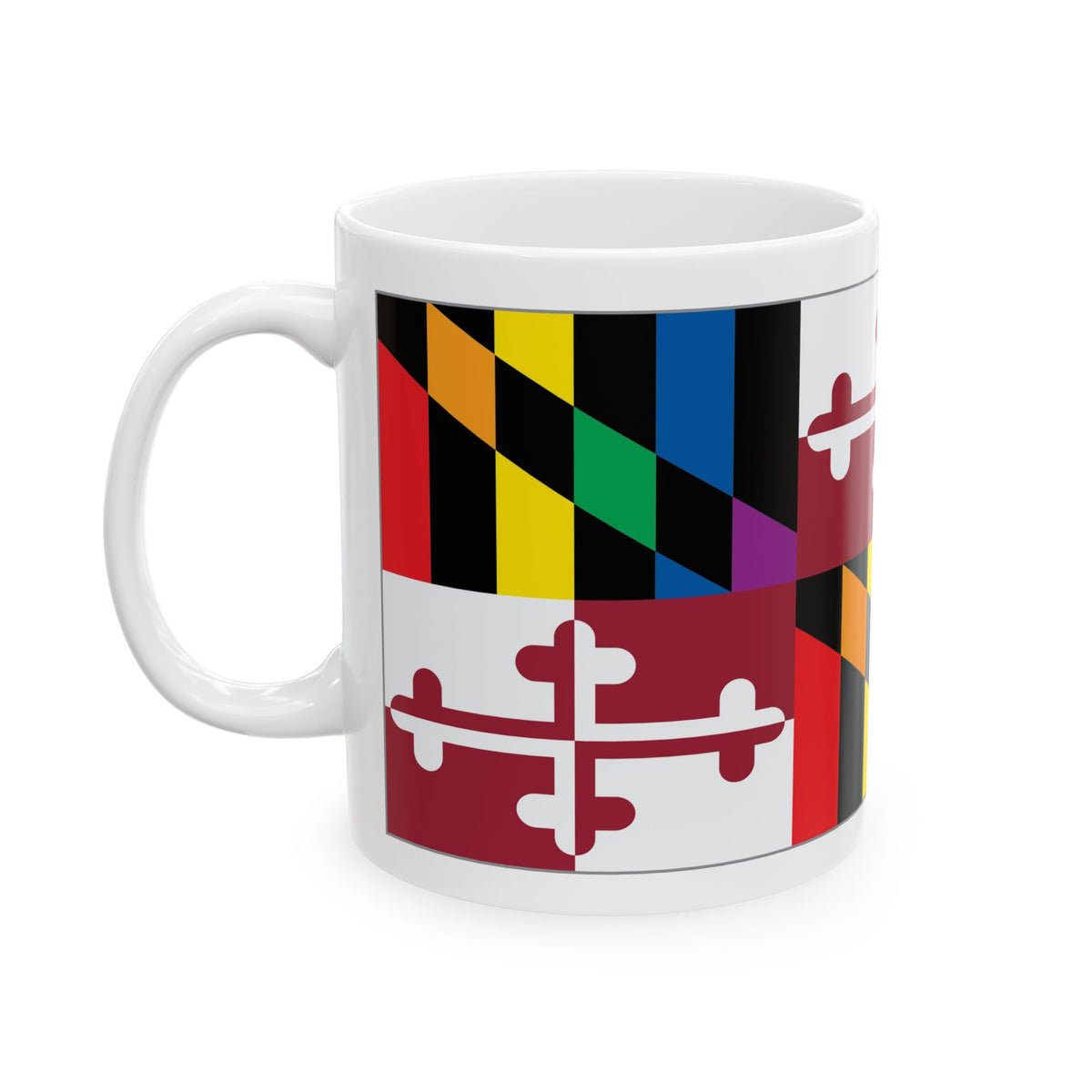 Maryland Rainbow Pride Flag "UNITED" Ceramic Mug