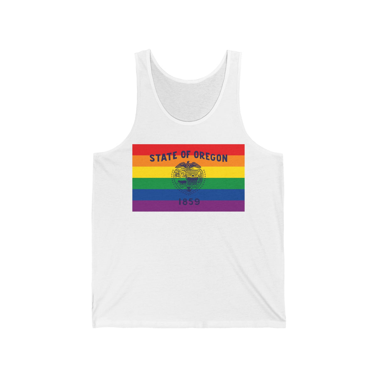 Oregon Rainbow Pride Flag Jersey Tank