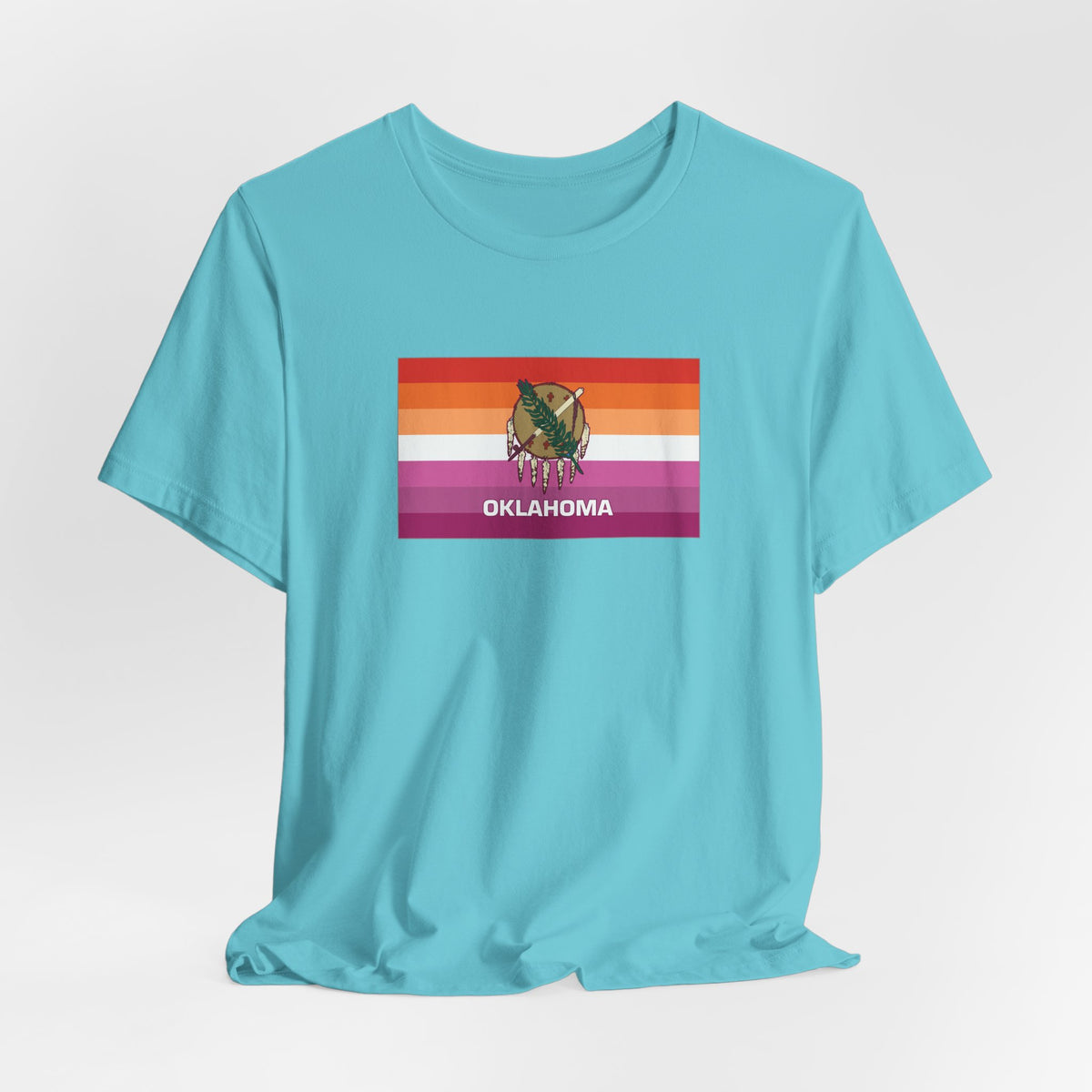 Oklahoma Lesbian Pride Flag T-shirt, Several Color Options