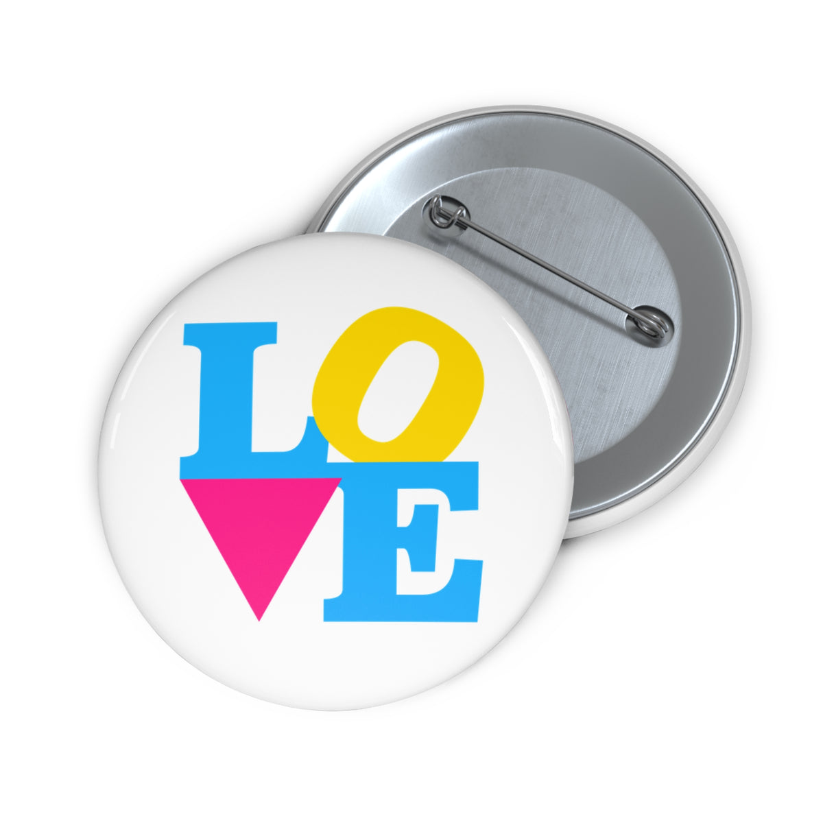 LOVE Pansexual Pride Colors Pin Button